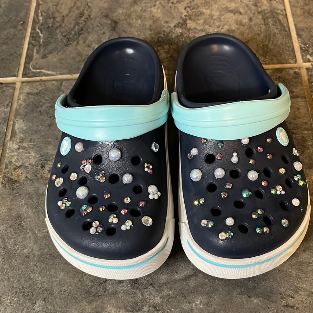 Crocs Kids Shoes Crocs Crocband  Handmade Bedazzled Crocs Nwot